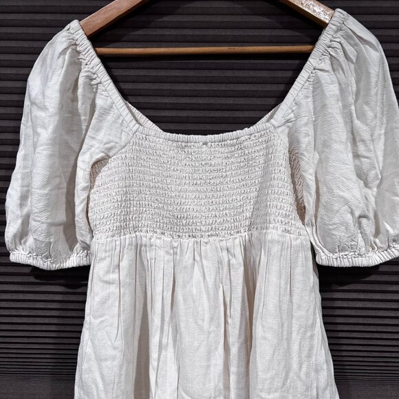 American Eagle Puff Sleeve Babydoll Dress Cream SZ: Small - Picture 10 of 15